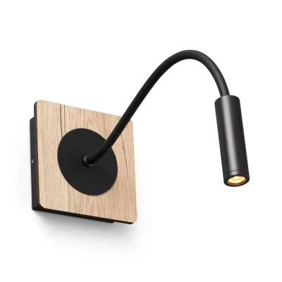 Imagen de Faro Barcelona 20060 MOOD Lámpara lector negro y madera diseñado por Nahtrang