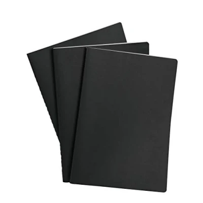 Imagen de 3pcs A4 Cuadernos de Bocetos,Cuaderno Libreta Clásico,Grapadas Cuaderno Notas,Blocs en Blanco Dibujo con Cubierta Blanda Negra Bloc para Estudiante,Profesor,Escribir,Dibujar