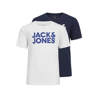 Imagen de Jack &amp; Jones Junior Jjecorp LOGO TEE CREW NECK 2 PACK Camiseta estampada Navy blazer para niños, Talla: 152,