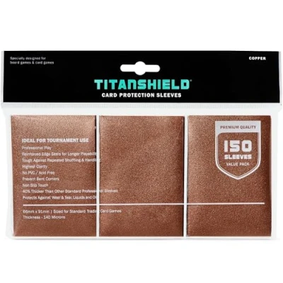Imagen de TitanShield (150 fundas de cobre) compatibles con MTG Magic The Gathering, Lorcana, juegos mesa y tarjetas coleccionables 66 x 91 mm