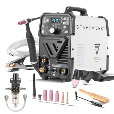 Imagen de STAHLWERK Soldador combinado 4 en 1 DC TIG 200 Pulse Pro CUT, inversor digital IGBT de A con función MMA y cortadora plasma integrada 40