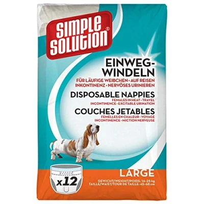 Imagen de Simple Solution pañales de Perro Hembra Desechables, Grande(Paquete 12)