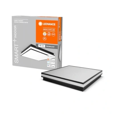 Imagen de LEDVANCE ORBIS MAGNET SMART+ Wi Fi 45x45cm, lámpara de techo LED regulable para interiores, 42W, temperatura color 3000 6500K, 4200 lúmenes, diseño con marco magnético, gris