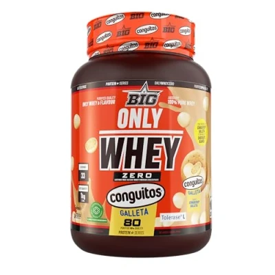 Imagen de BIG Proteínas Whey en Polvo para Masa Muscular y Recuperación, Máxima Calidad, Materia Prima Pemium Patentada, Sin Lactosa, Azúcar, Grumos (1Kg, Conguitos Galleta White)