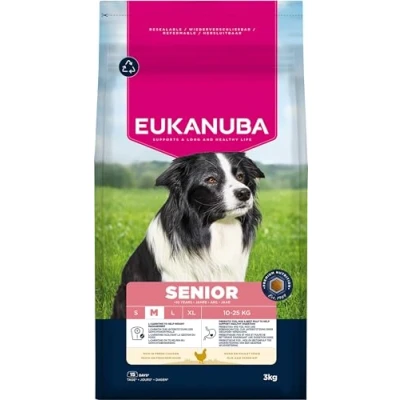 Imagen de Eukanuba Senior, alimento seco con Pollo Fresco para Razas Medianas, Premium Perros Mayores, 3 kg