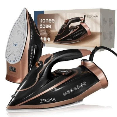 Imagen de ZEEGMA IRONEE BASE Plancha de Ropa con cable revestimiento cerámico 3100W, Planchado en Seco y Vapor 40g/min, Depósito 320 ml, Función Autolimpieza, Anti Drip Calc