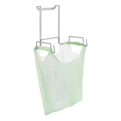 Imagen de Metaltex GALILEO Soporte Bolsa Desperdicios. Sin Taladrar. Acabado POLYTHERM color Gris. Dimensiones: 21x14x19 cm
