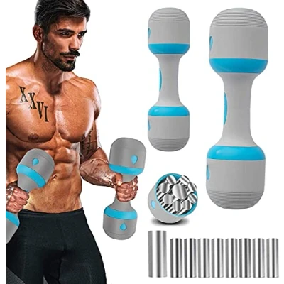 Imagen de VAZILLIO Mancuerna de neopreno, peso ajustable para hombres/mujer Gimnasio y Entrenamiento, 1 par/azul