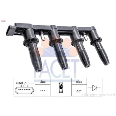 Imagen de FACET 9.6445 Bobina de encendido OPEL: Corsa E Hatchback, Astra J Zafira B, CHEVROLET: Cruze Berlina, Aveo Trax