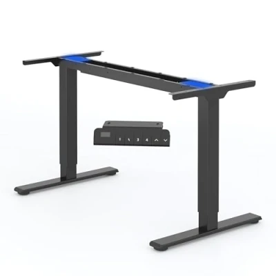 Imagen de FLEXISPOT Escritorio Elevable Eléctrico Ajustable en Altura de Acero con Smart Panel Funciones Memoria pie, 2 ETAPAS MOTORES Carga 100kg（EB2Marco Negro）