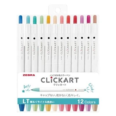 Imagen de Zebra Clickart Wyss22 12Clt Juego de bolígrafos a base agua, luz brillante, 12 colores