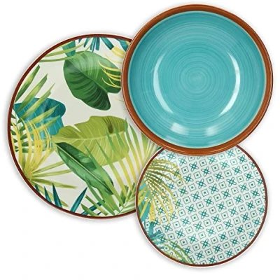 Imagen de Tognana Jungle Vajilla de 18 piezas, Porcelana, Multicolor, 9.12 kg