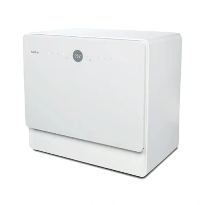 Imagen de MEDION Mini Lavavajillas DWT50 (Lavavajillas de sobremesa, 5 cubiertos, funciona con/sin toma agua, función cubo, 35 cm profundidad, 7 programas limpieza, MD 37775) blanco