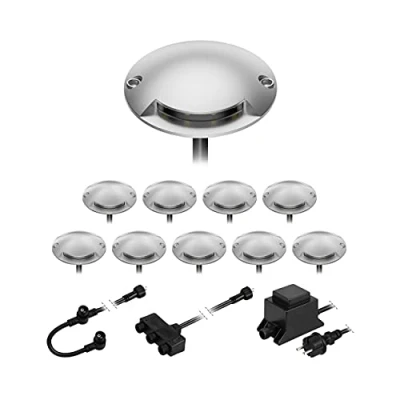 Imagen de ledscom.de Luminaria LED de suelo Bunda, 1 lámpara, para exteriores, transitable, blanco frío, 10 unidades