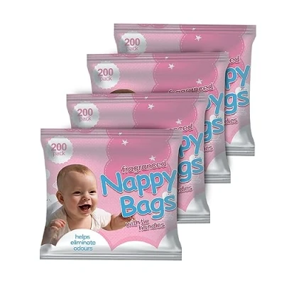 Imagen de ZYBUX bolsas desechables para pañales perfumados (4 x 200) 800 (el embalaje puede variar)