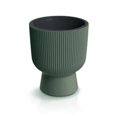 Imagen de Tymar maceta con inserto, de plástico, macetero, grande (DBMIS verde bosque, diámetro 24 cm)