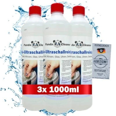 Imagen de PandaCleaner Limpiador ultrasónico baños de ultrasonidos: Concentrado para Gafas, Joyas, Productos dentales, Oro, Monedas, Vidrio, Relojes (a Prueba Agua) y Mucho más. 3000ml