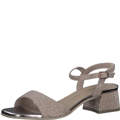 Imagen de MARCO TOZZI Sandalias de tacón para Mujer, Plantilla Feel Me, Forro Interior Suave, 2 28331 42, talón, Rosa metálica, 37 EU