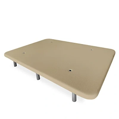 Imagen de Somnia Descanso Base Tapizada 3D Reforzada, Gran Estabilidad con 5 Barras Transversales y 6 Patas metálicas roscadas de 25cm, 90x190, Beige