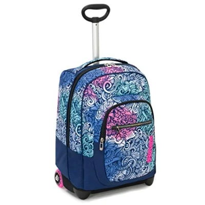 Imagen de Seven Trolley Mochila, Rosa Shade, Bolsa con Ruedas para Libros, 2 en 1, Mochila+Trolley, adolescentes, niñas y niños, la escuela, el deporte, tiempo libre, funda portátil, Navy