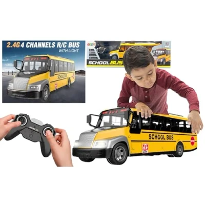 Imagen de Lean Toys Autobús Escolar Radiocontrolado para Niños Camión Grande 30 cm con Control Remoto e Luces