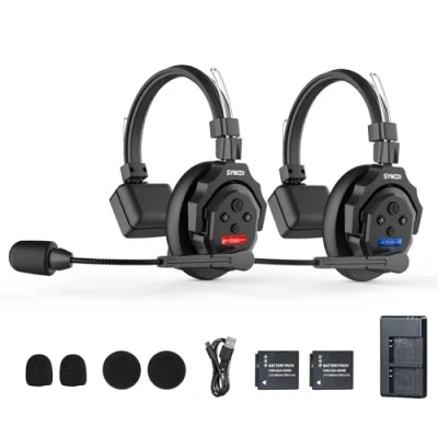Imagen de SYNCO Auriculares de Intercomunicación Inalámbricos, XTALK X2 2.4GHz Sistema Comunicación Dúplex Completo 24H 350M para 2 Personas