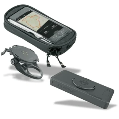 Imagen de SKS Germany COMPIT/Stem &amp; COM/SMARTBAG Soporte para teléfono móvil con Bolsillo Repelente al Agua Montaje en el vástago (Montaje del de 1 Pulgada Pulgada, Cierre Bayoneta,