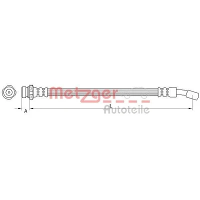 Imagen de METZGER 4111032 Latiguillos de Freno 198 HYUNDAI: i30 I Hatchback