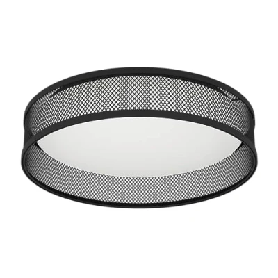 Imagen de Eglo Luppineria Plafón LED de techo redondo, adecuado para colocar en el salón y pasillo, fabricado plástico color blanco metal negro, con luz blanca cálida, Ø 38,5 cm