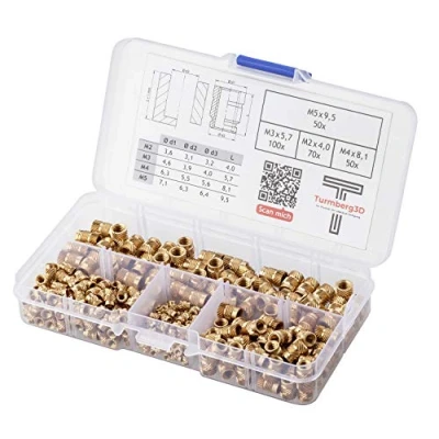 Imagen de Turmberg3D Surtido de insertos rosca M2 / M3 M4 M5 (70/100/50/50 piezas) (caja surtido)