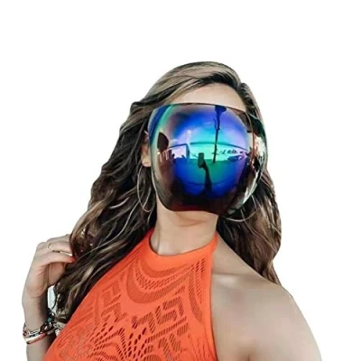 Imagen de BTSEURY Protector facial, visera de gafas sol, cubierta cara completa, visera, protección UV400, sol multicolor antivaho con almohadillas extraíbles para la nariz