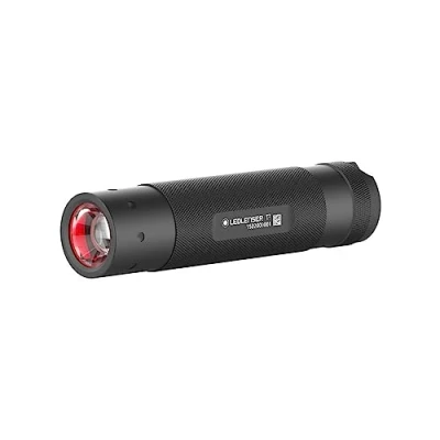 Imagen de Ledlenser Linterna de bolsillo táctica LED T², 240 lúmenes, haz luz 180m, carcasa metálica robusta, funcionamiento con 3 pilas AAA, incl. pilas, cazar, pescar, exteriores