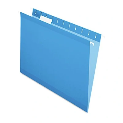 Imagen de Pendaflex Carpetas para colgar (reforzadas), tamaño carta, color azul, corte 1/5, 25/BX (4152 1/5 BLU)