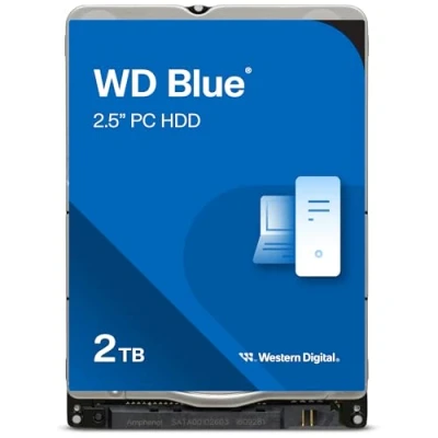 Imagen de WD Blue 2TB para ordenadores de portátiles. Disco duro interno 2.5&quot;, 5400 RPM Class, SATA 6 GB/s, 128MB Cache, Garantía 2 años