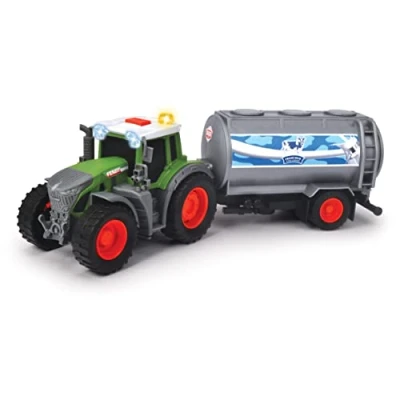 Imagen de Dickie Toys Tractor Fendt de Juguete con Depósito Leche Desmontable, 26cm, Luz y Sonido, Adecuado a Partir 3 años (203734000)