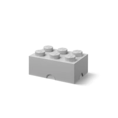 Imagen de LEGO caja de almacenamiento apilable con 6 perillas, color gris medio, 8,47 l Producto LEGO, plástico tapa, escritorio,