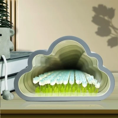 Imagen de Nizirioo lámpara de tulipán en forma nube: luz nocturna DIY, nube, mesa para dormir, flor