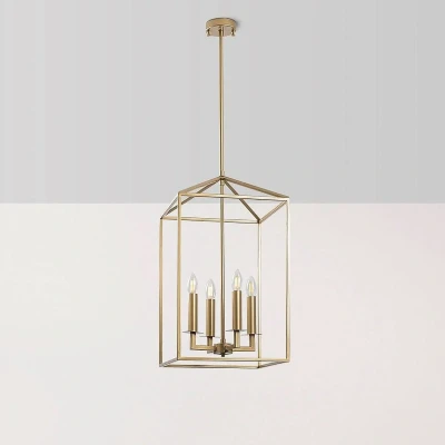 Imagen de Lámpara colgante de 4 luces diseño Taveuni Metal Gold Menzzo
