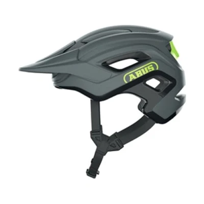 Imagen de ABUS casco MTB Cliffhanger de ciclismo para senderos exigentes con grandes aberturas ventilación y sistema correas TriVider hombres mujeres gris/amarillo, talla S