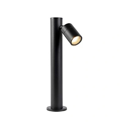 Imagen de QAZQA Moderno Baliza negra 45cm ajustable IP44 SOLO Acero inoxidable Alargada Adecuado para LED Max. 1 x 35 Watt
