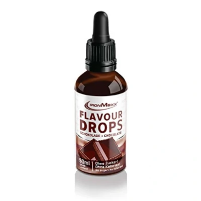 Imagen de IronMaxx gotas saborizantes Plátano 50ml sin calorías y azúcar veganas para endulzar alimentos práctico tapón cuentagotas