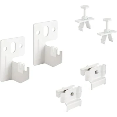 Imagen de 1 par de soportes pared para montaje rápido en con abrazadera y espaciador radiadores tubulares color blanco regulación la distancia a (30 40 mm) 2 piezas