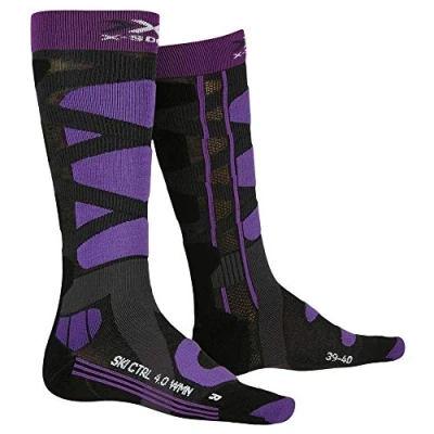 Imagen de X Socks Ski Control 4.0 Wmn, Calcetines, Mujer, Charcoal Melange/Purple, 41 42
