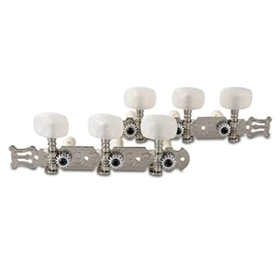 Imagen de Gewa 545321 Clavijero Guitarra Clásica Palomilla Ovalada, Botón Nacarado de Color Crema