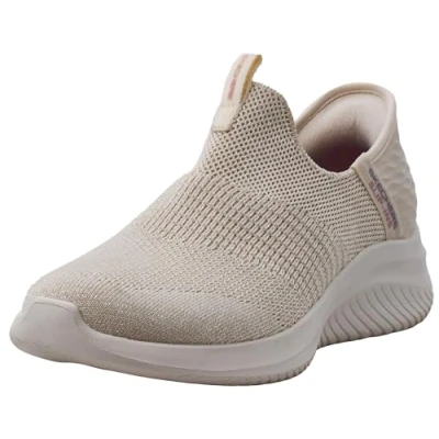 Imagen de Skechers Ultra Flex 3.0 Smooth Step Zapatillas sin Cordones para Mujer, fáciles de Poner, Paso Suave, Natural, 39.5 EU