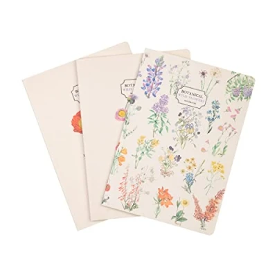 Imagen de Grupo Erik Pack cuadernos A5 Botanical Wild Flowers Bloc de notas distintos diseños 3 Libretas pequeñas Material escolar y papelería bonita