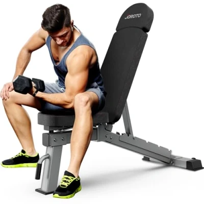 Imagen de JOROTO MD80 Banco de Pesas Ajustable Bancos Entrenamiento Carga 450 KG para todo el cuerpo, Ejercicios Press Banca Vertical, Inclinado, declinado y Plano