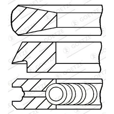 Imagen de GOETZE ENGINE 08 431100 00 Juego de Segmentos Pistón 115