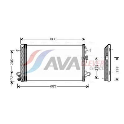 Imagen de PRASCO VNA5183D Condensador con secador 13,0 Aluminio 512 SEAT: Alhambra I, VOLKSWAGEN: Sharan FORD: Galaxy Mk1 MPV