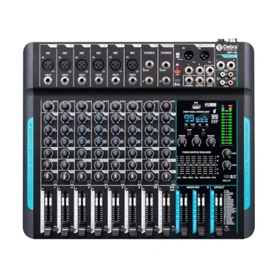 Imagen de D Debra audio Pro Mezclador de grabación portátil con efectos digitales USB 99 DSP para DJ Mixer Console Estudio Karaoke (DP 10)